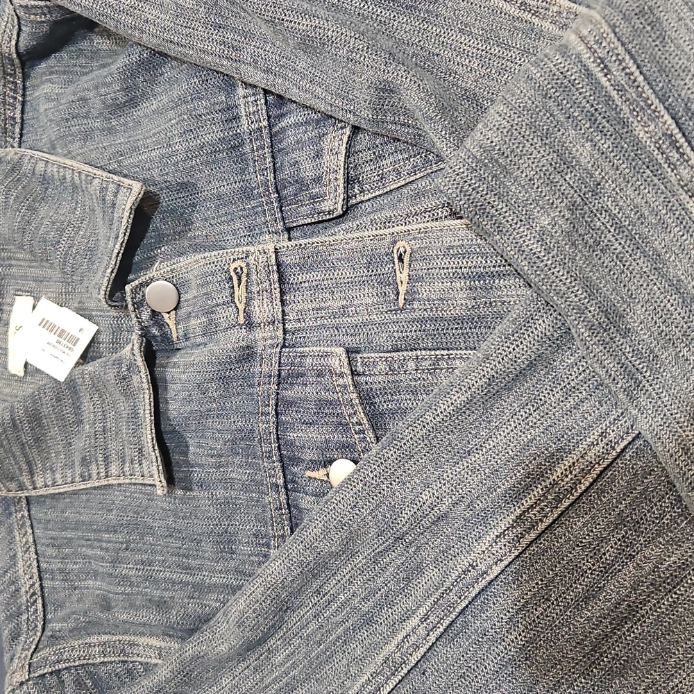 NWT 1X Denim Blue/gray Stretch Women's Denim Jacket